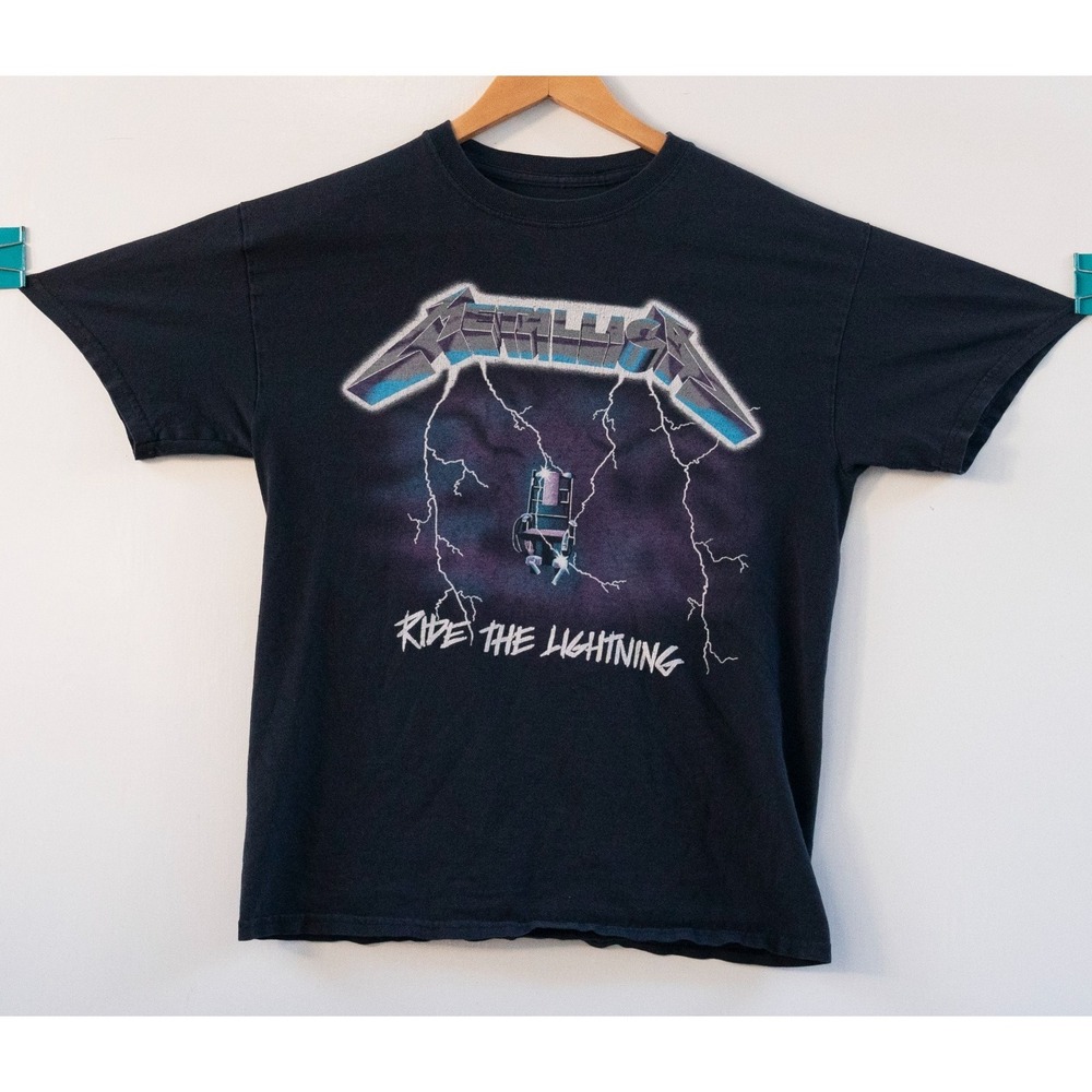 Metallica Ride The Lightning T-Shirt Black Size L‎